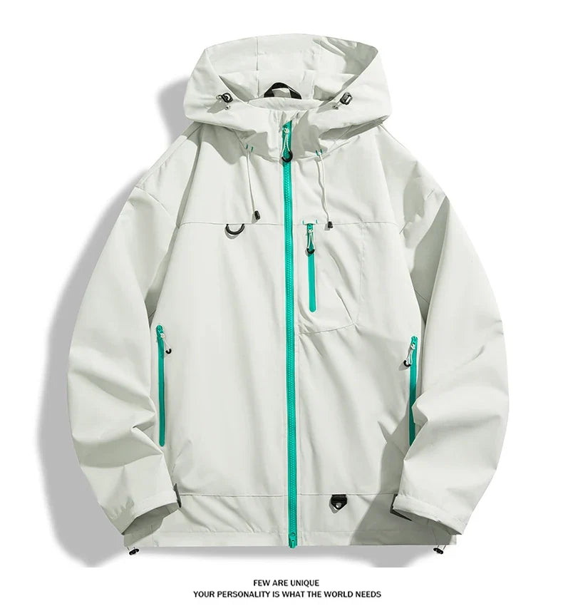 JNLN Unisex Waterproof Windbreaker Outdoor Sport Windproof Single-Layer Jacket Men Women Hiking Climbing Trekking Rain Coat