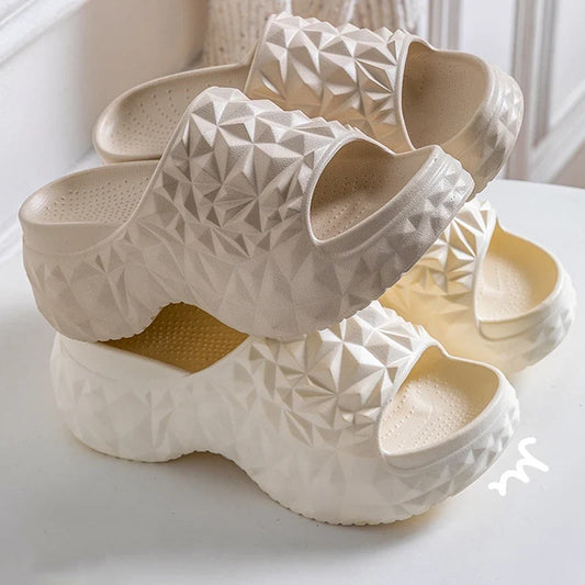 Women's Chunky Platform Slippers Summer Comfort Soft Thick Bottom Slides Woman for Sandals New Open Toe Non-slip Beach Shoes