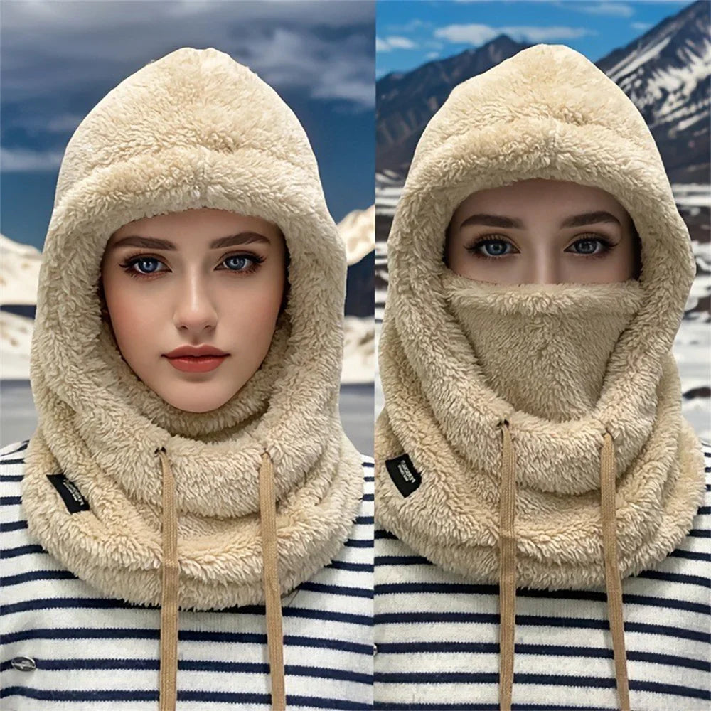 Winter Warm Thermal Windproof Balaclava Ski Hood Motorcycle Face Cover Polar Fleece Adjustable Cycling Neck Cover Full Face Mask