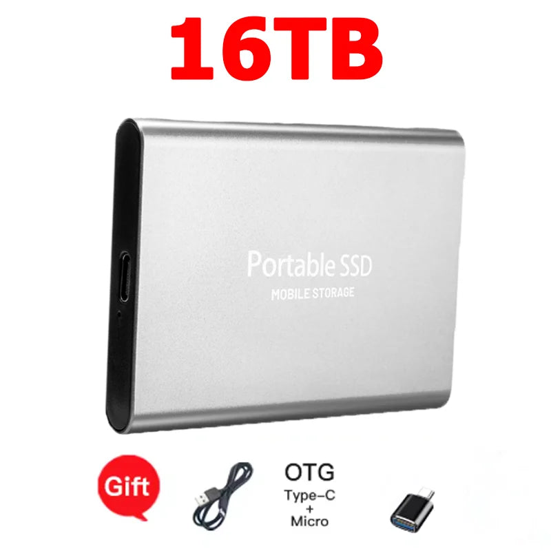 Reliable Slim Storage Device Portable External SSD 1TB 4TB 16TB 128TB High Speed for Notebook Laptop Computer