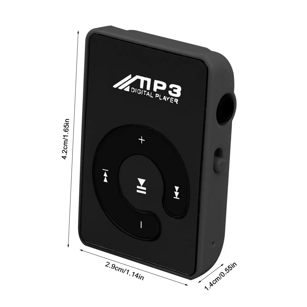C Key Portable HiFi Mini Clip USB MP3 Player Walkman Music Support Micro TF Card Expandable Up To 16GB Outdoor Sports Walkman