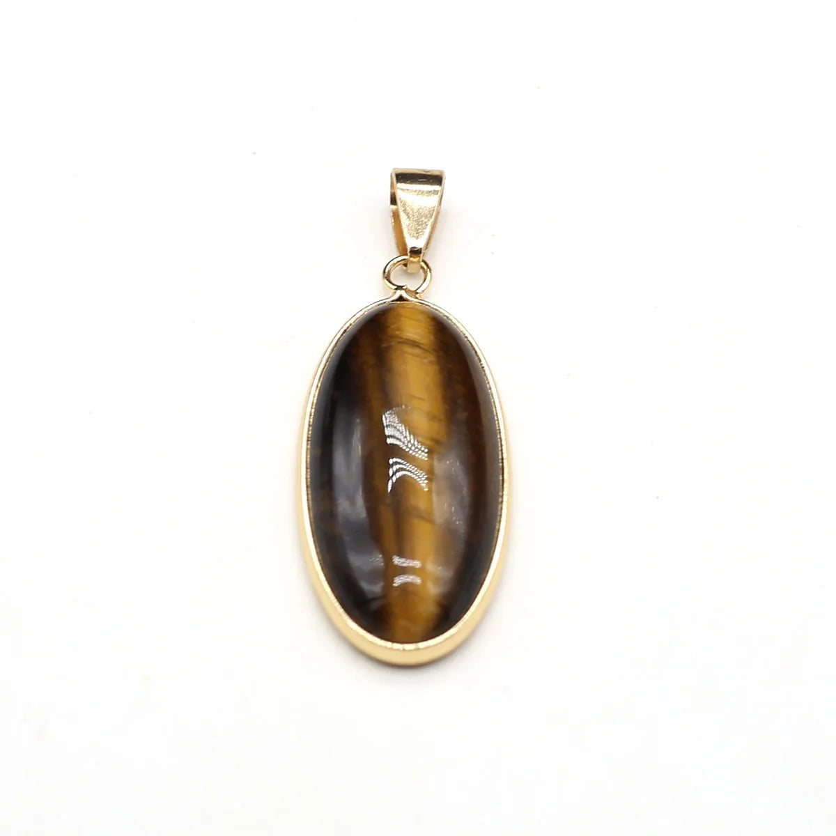 Natural Stone Pendants Grey Agate Unakite Tiger Eye Cabochon Beads Pendant for Jewelry Making DIY Charms Necklace Accessories