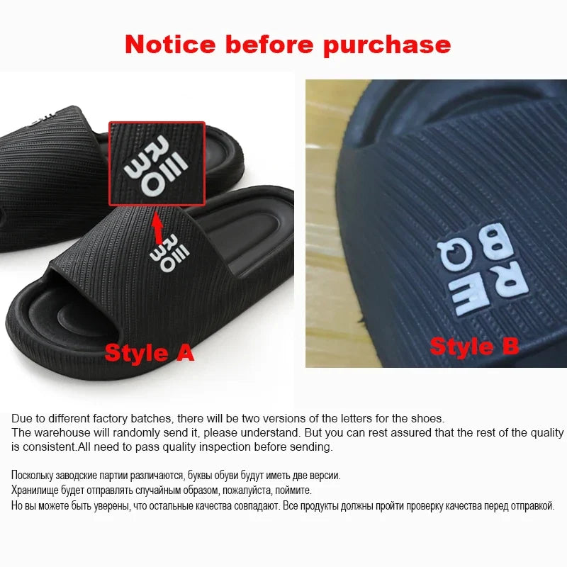 Summer Fashion Slippers Men Shoes Cloud Slippers For Men Home Flat Sandals Massage Flip Flops Couples Bathroom Indoor Slides