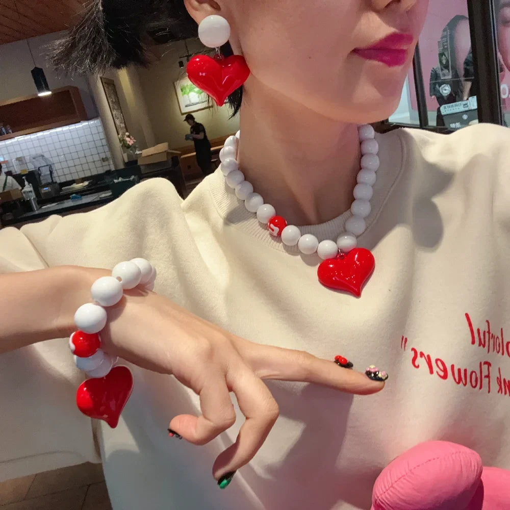 Fashionable Summer Pendant Necklace Simple And Elegant Bracelet Sweet Necklace New Heart-Shaped Jewelry Accessory