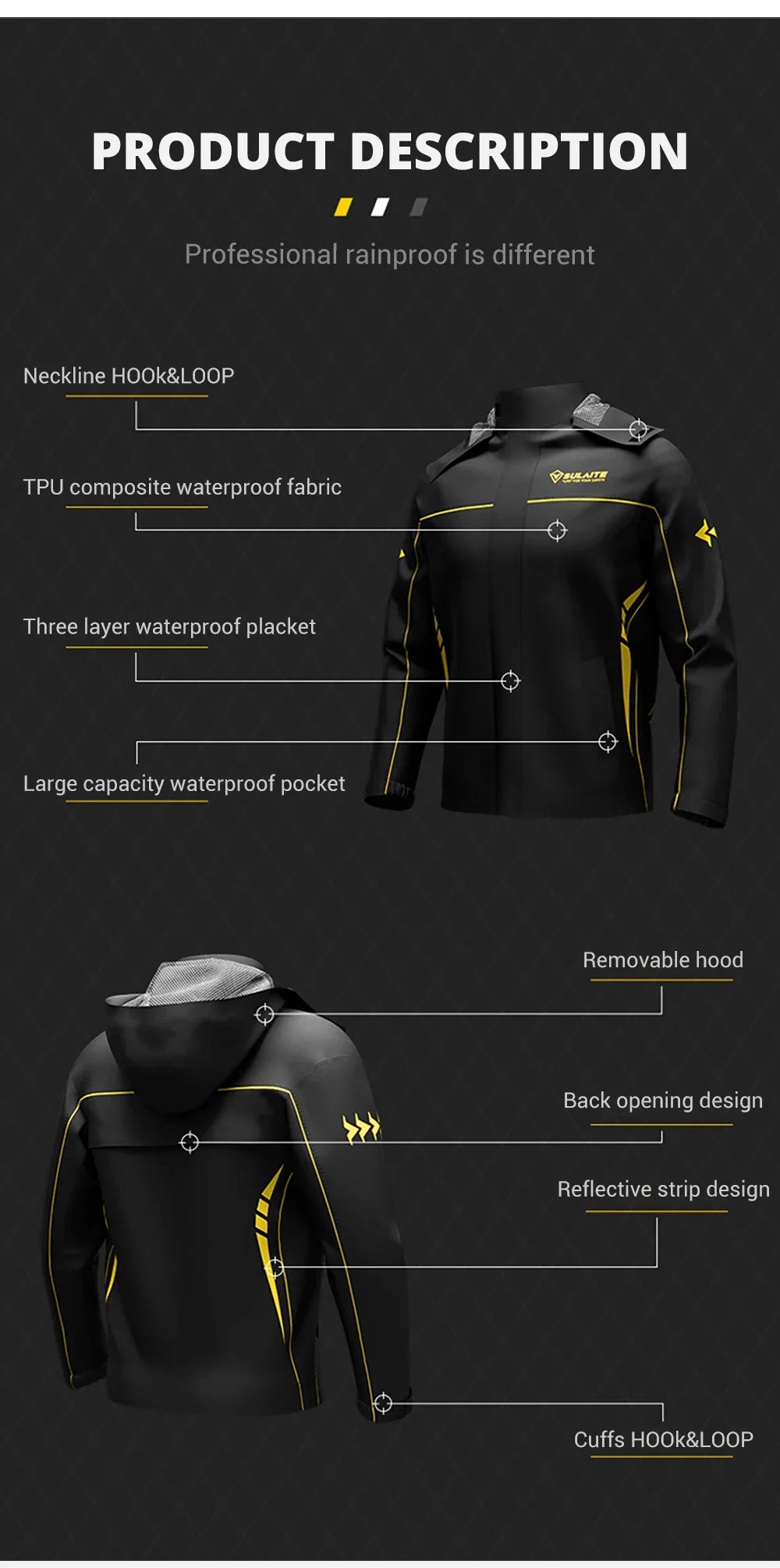 Motorcycle Raincoat Suit Rainstorm Prevention Jacket Pants Camping Hiking Fishing Raincoat Moto Raincoat Motorcyclist Rider Rain