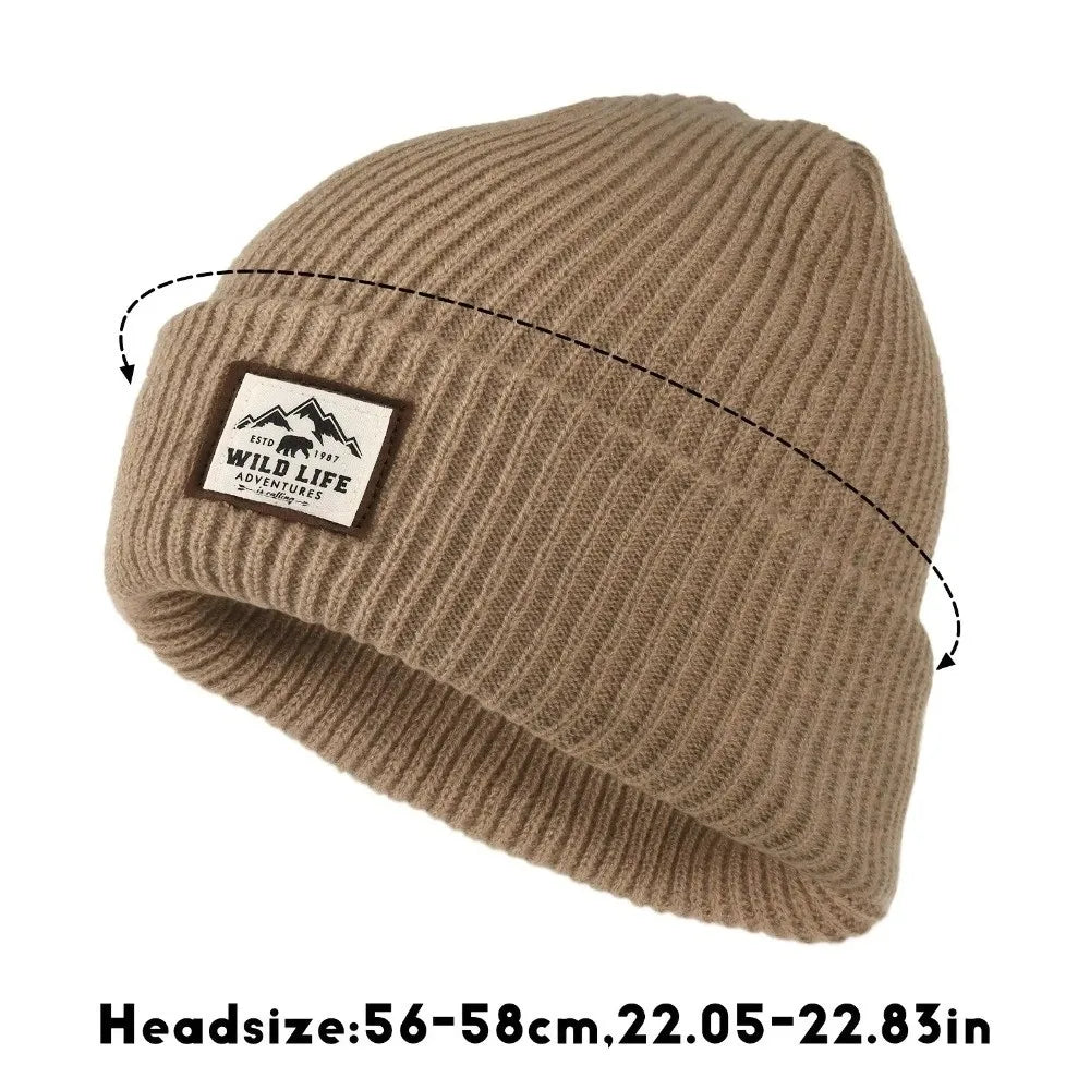 New Warm Outdoor Fleece Sports Hat Windproof Ear Protection Beanie Hats Knitted Thickened Winter Cap Men Women