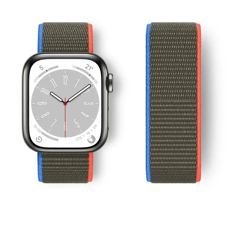 Nylon Sport loop Strap For Apple Watch Band 44mm 42/40mm 45mm  38/41mm pride Bracelet iwatch Ultra2 49mm Series 9 8 se 7 6 5 4 3