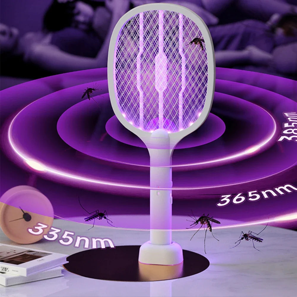 2 in 1 Multi functional Bug Zapper Racket USB Rechargeable Mosquito Killer Safe Electric Mosquito Swatter Pest Control Supplies