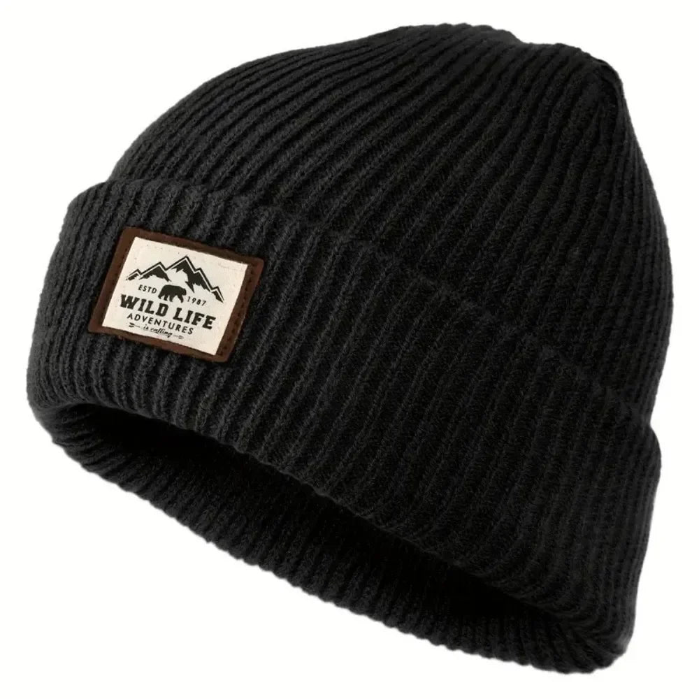New Warm Outdoor Fleece Sports Hat Windproof Ear Protection Beanie Hats Knitted Thickened Winter Cap Men Women