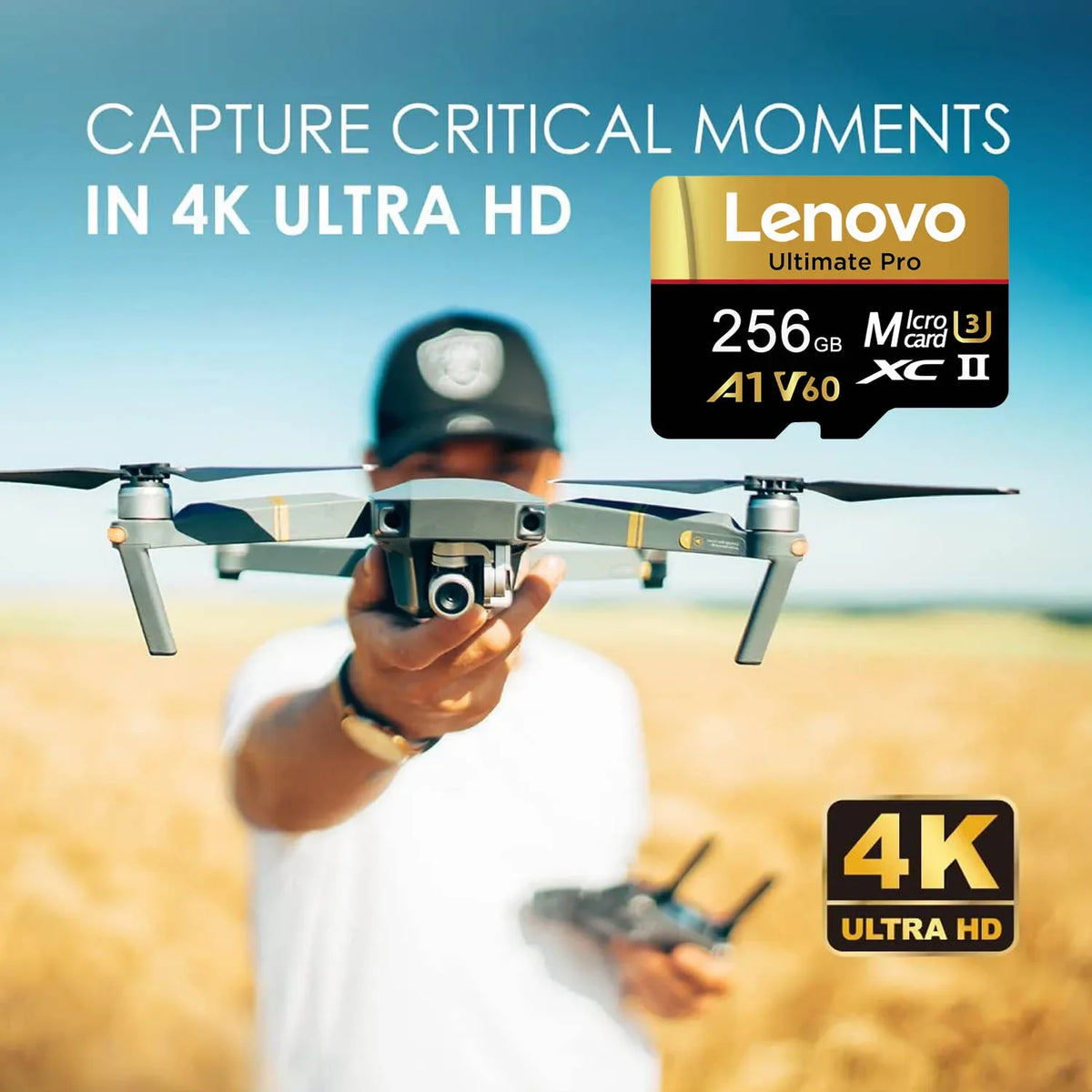 Lenovo SD Memory Card 128GB 256GB 512GB 1TB Micro SD Card V60 U3 Flash Cards TF Card Memory Microsd For Insta360 DJI Drone