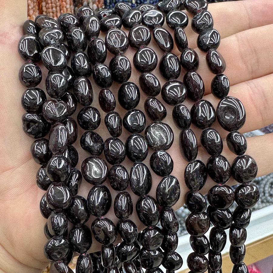 Natural Crystal Garnet Conformal Stone Irregular Faceted Loose For Jewelry Making DIY Necklace Bracelet 15''6-8mm 8-10mm