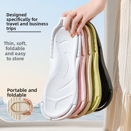 Foldable Travel Flip Flops Non Slip Lightweight Portable Slippers