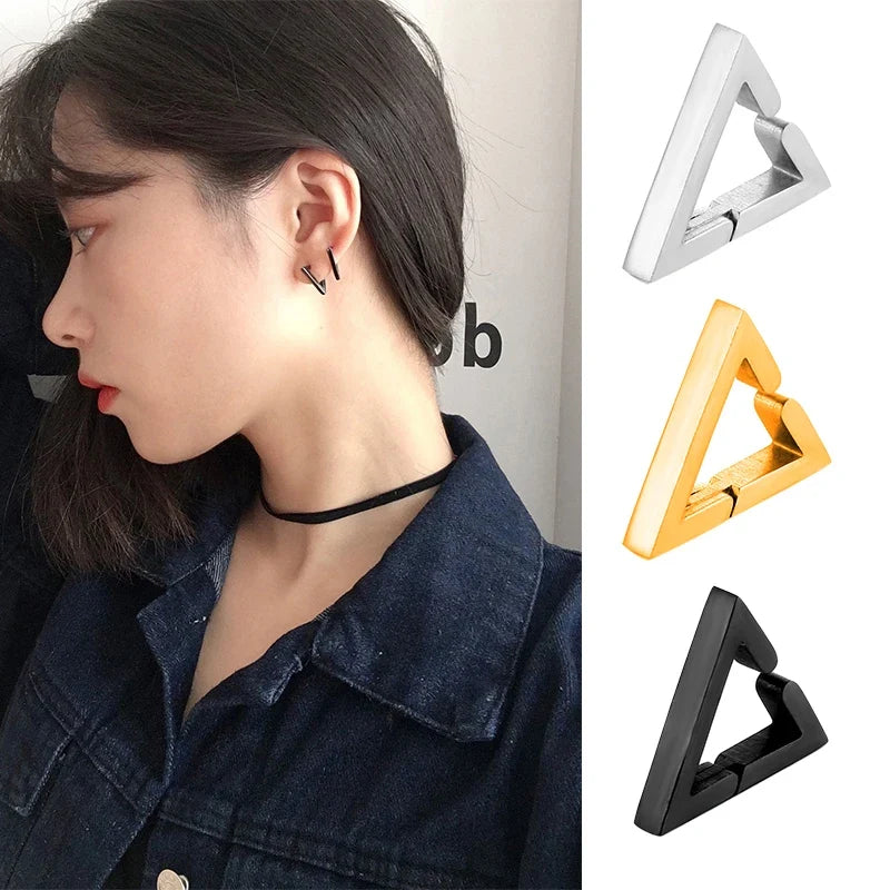 1 Pairs Fake Ear Clip Hoop Earrings for Men and Women Stainless Steel Painless Non Piercing Fake Earrings Jewelry Gifts