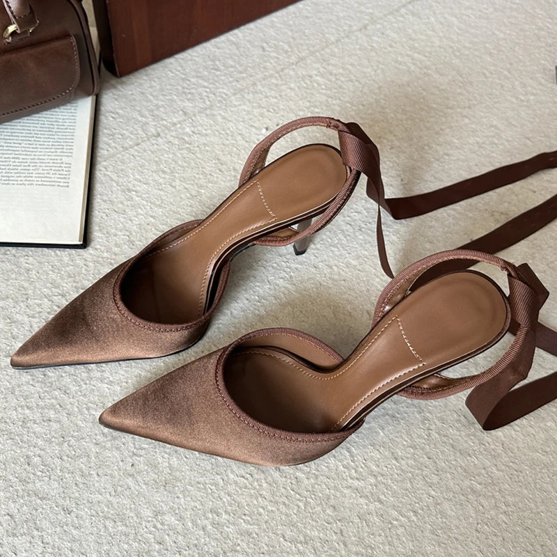 Eilyken Spring Design Sexy Ankle Strap Pumps Woman Sandals Pointed Toe Stiletto Heels Mesh Ladies Shoes Zapatillas De Mujer
