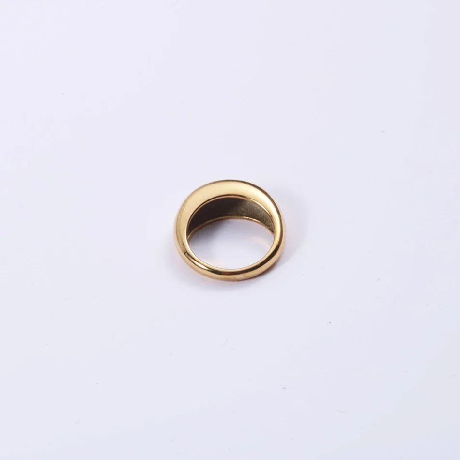 SUNIBI Fashion Simple Stainless Steel Rings for Women Arc Rings Jewellery Couple Anniversary Geometric Ring Size 5 6 7 8 Jewelry