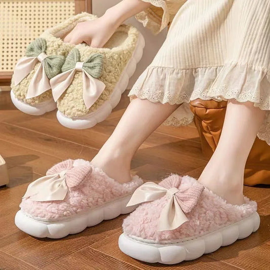 Fluffy Anti-Slip Cotton Slippers for Cozy Indoor Comfort
