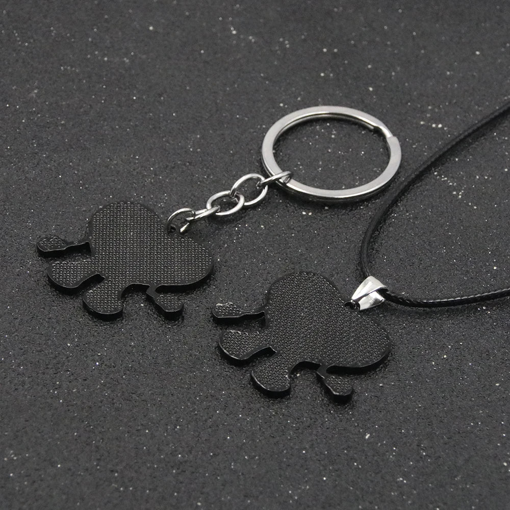 Cute Rabbit Bad Bunny Keychain Fashion Heart Pendant Keyring For Women Men Jewelry Gift