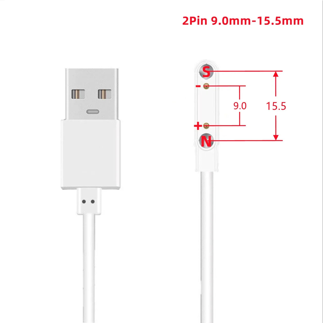 2Pin 4Pin 5Pin Magnetic Charging Cable USB to Pogo Pin for Smart Watch Earphone Wristband 60cm 5V Magnetic Dock Charger Adapter