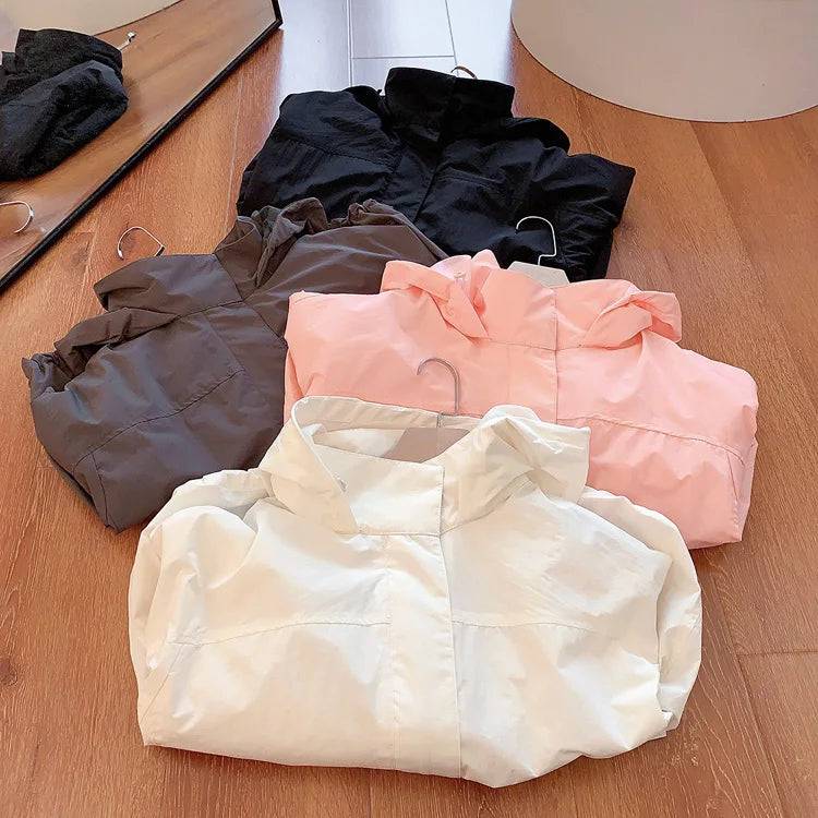 Mumaroho 2026 Autumn Winter Women Windbreaker Jacket Windproof Solid Long Sleeve Outdoor Sport Hooded Thin Coat Jacket For Women