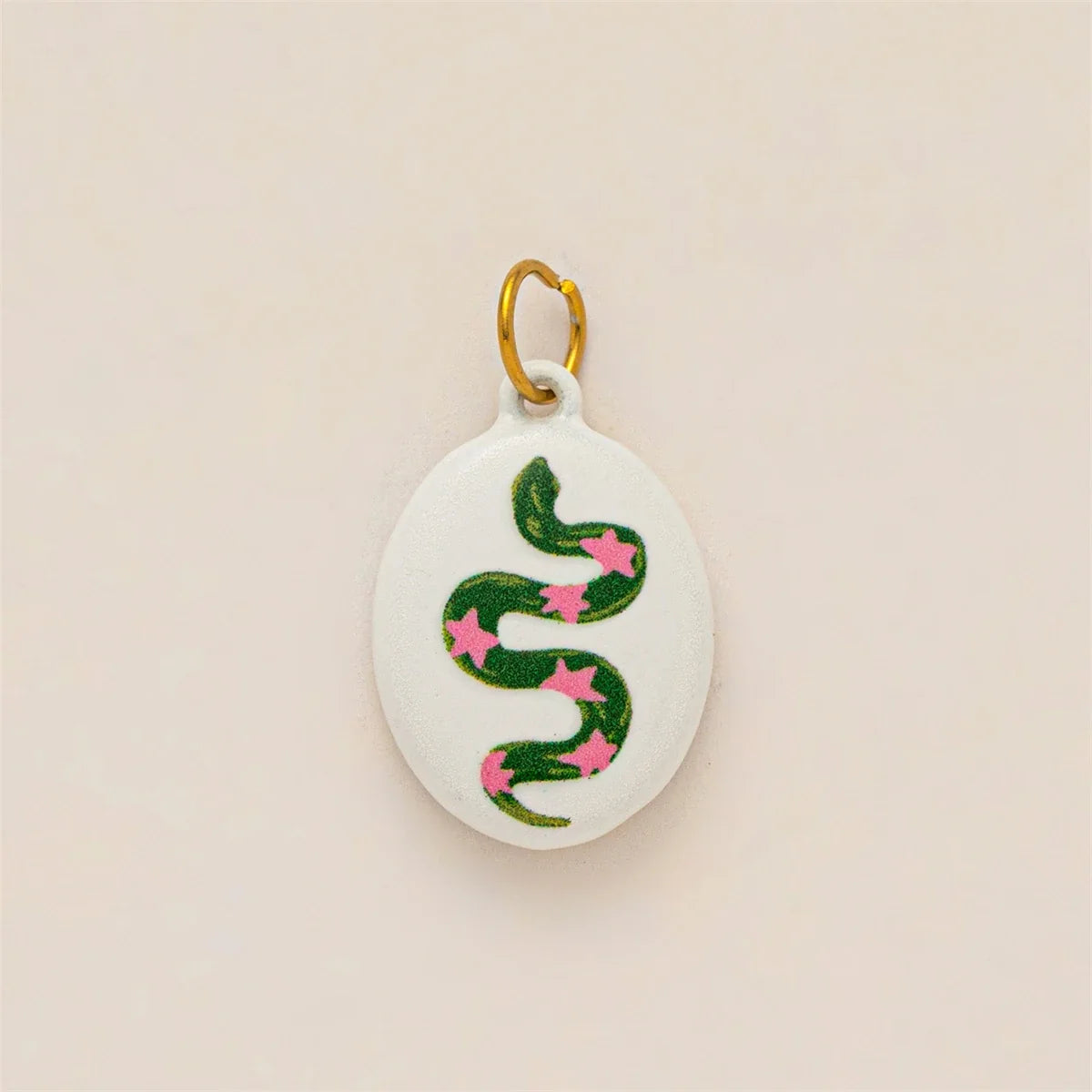 Colorful dopamine pendant necklace, heart-shaped sun, white dove, small snake, gold-plated and color preserving