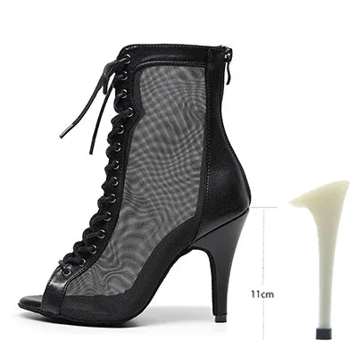 Woman High Tip Ballroom Dance Shoes Woman Ruber Insole Latino Salsa Dancing Shoes For Girls Soft Bottom Practice Latin Shoes
