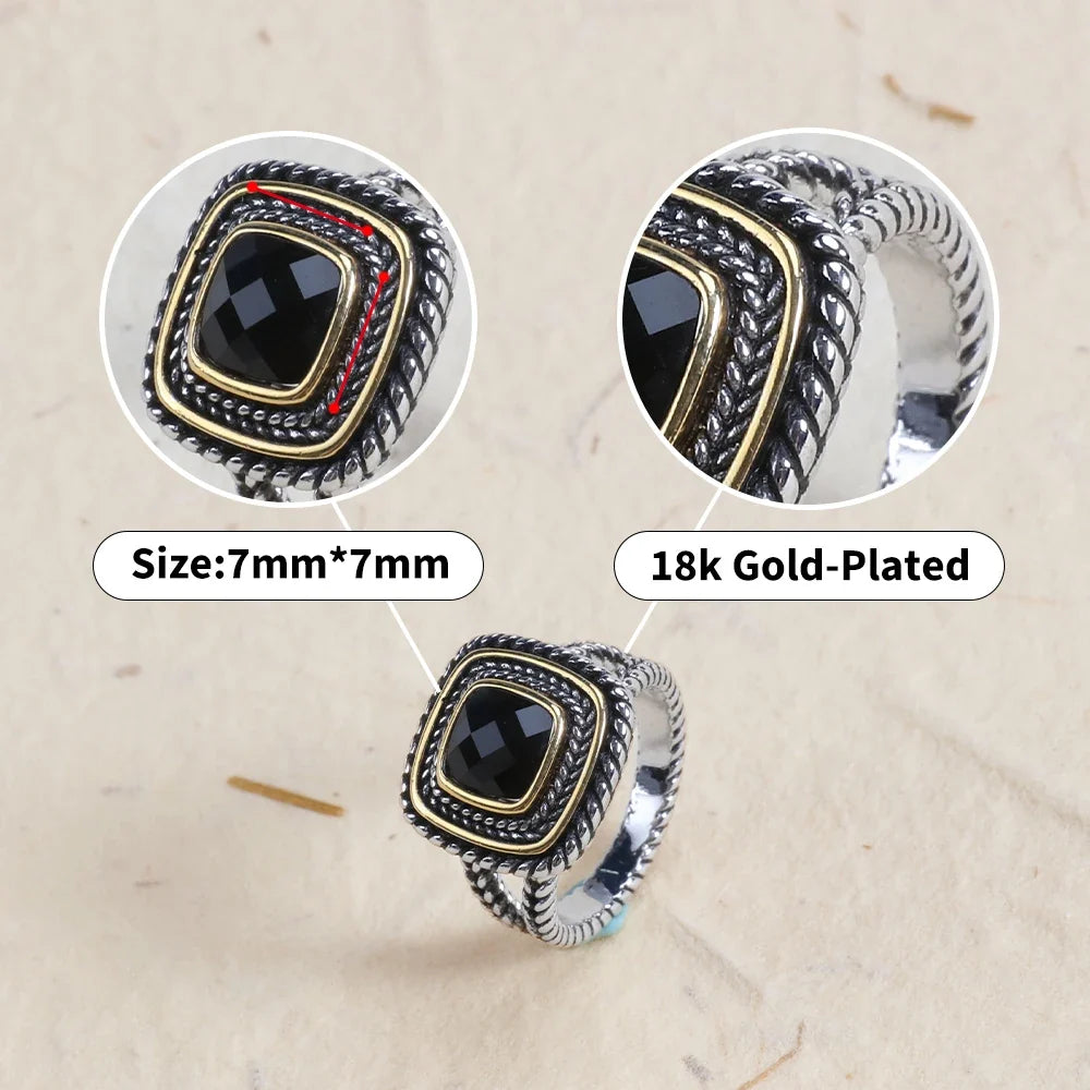 Designer Inspired Two Tone Statement Rings for Women 18K Gold Plated Fashion Brand Engagement Wedding Ring
