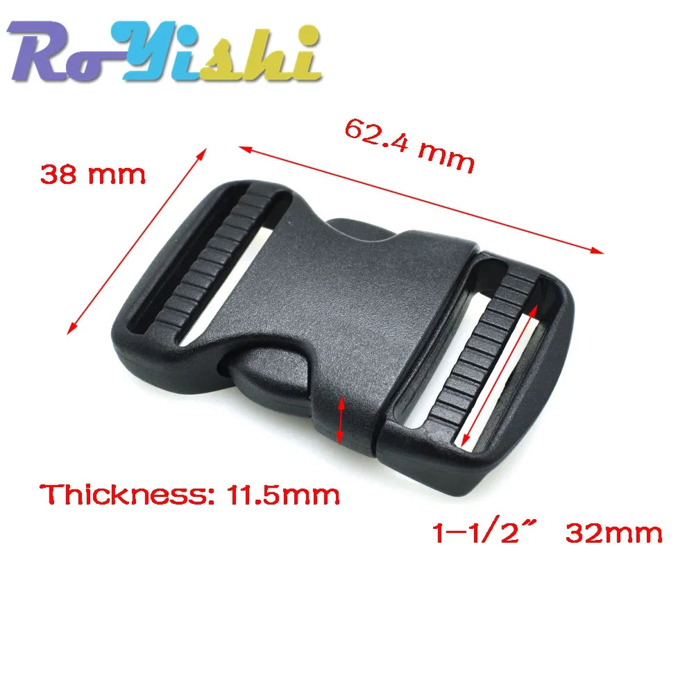 2-10 Pcs/Pack 20~50mm Plastic Hardware Dual Adjustable Side Release Buckles Molle Tatical Backpack Belt Bag Parts Strap Webbing