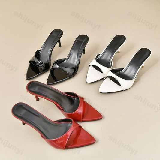 Women's High Heels Summer Slippers Women Sandals Fashion Classic Pointy Open Toe Stiletto Heels Sexy 2025 High-heeled Slippers