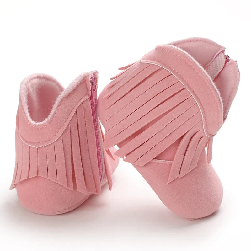 Baby Boys Girls Winter Boots 0-12 Months Western Denim First Walkers Warm Casual Fashion