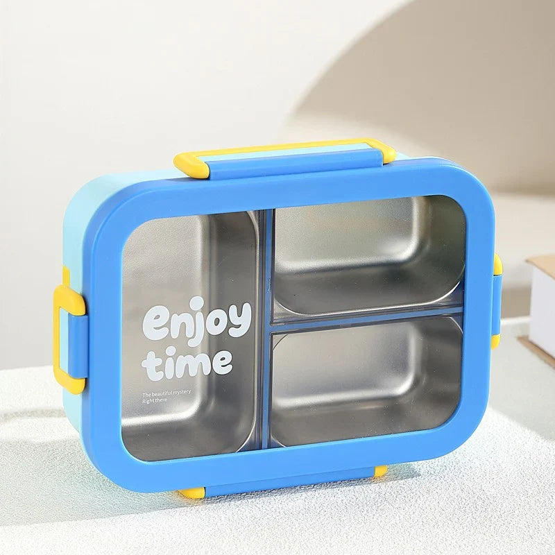 JUSTINLAU 304 Stainless Steel Lunch Box Compartment Leak-proof Student Office Workers Bento Box with Tableware Food Container