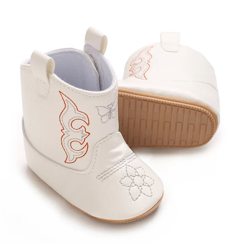 Baby Boys Girls Winter Boots 0-12 Months Western Denim First Walkers Warm Casual Fashion