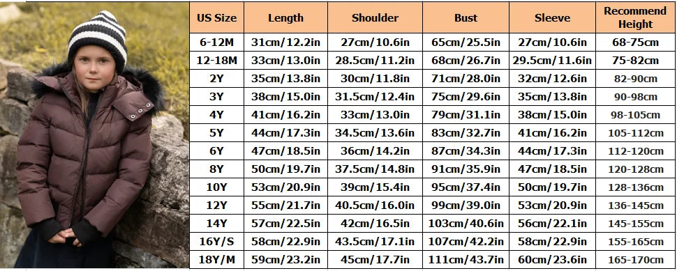 AP 2025 winter design waterproof fabric children down coat for girls and boys clothes