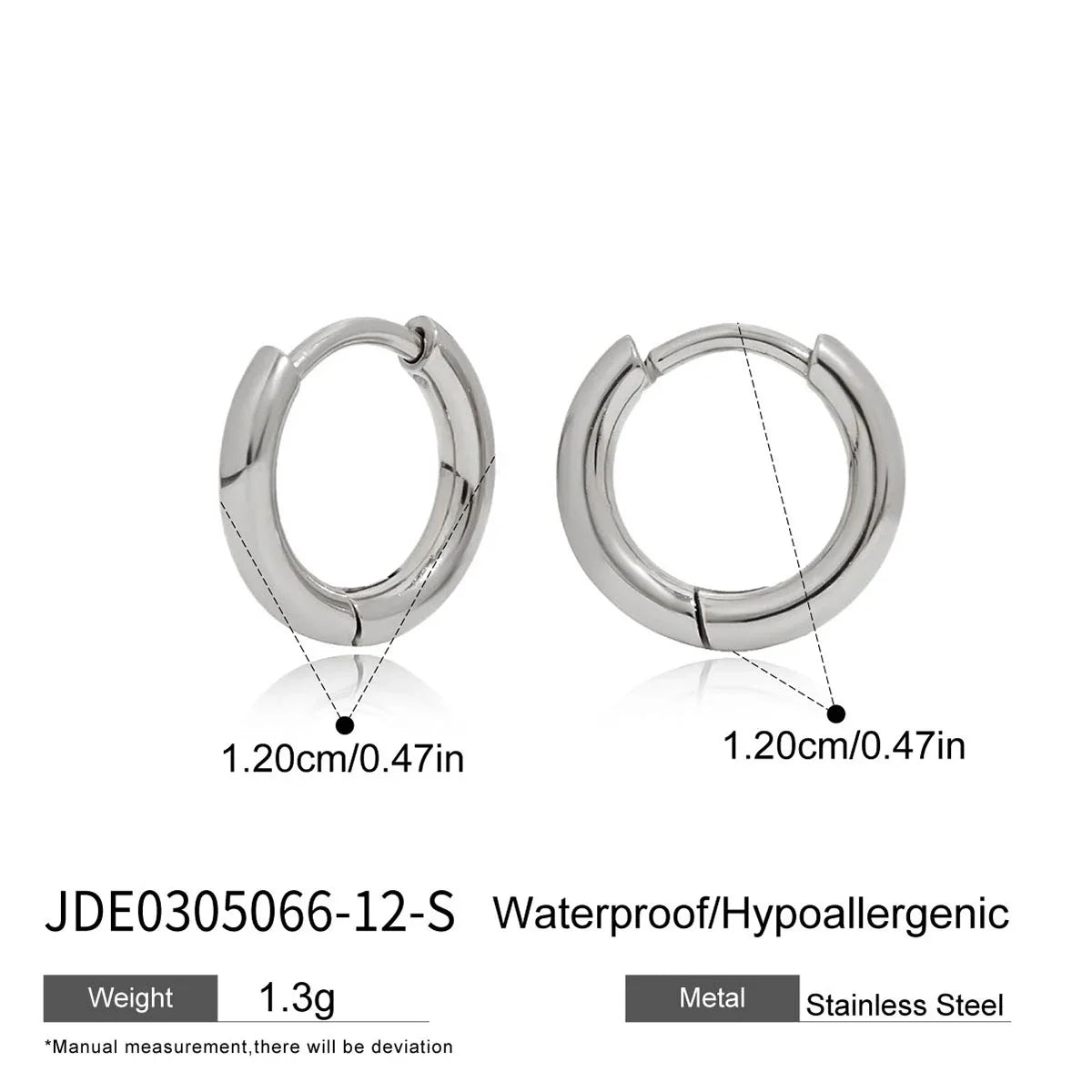 Uworld Simple Classic 18K Gold Color Plated Stainless Steel 2MM Coil Earrings Women's Accessories Party Gift