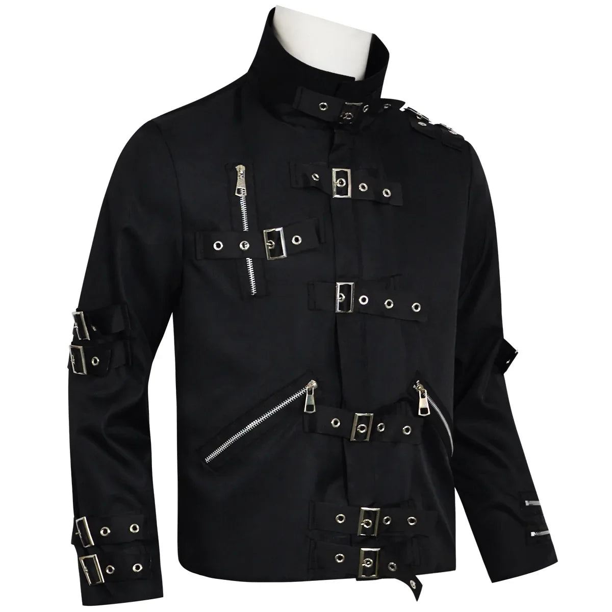 Michael Jackson Cosplay Costume BAD MJ Punk Jacket Black Slim BAD Jacket Costume Clothing for Man Adore Stars Impersonator