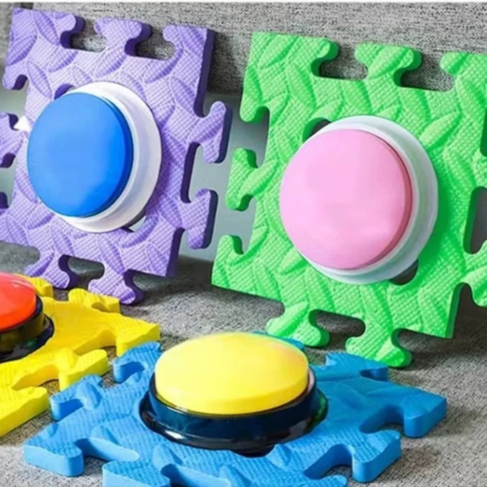 6pc Pet Button Puzzle EVA Pad Dog Cat Training Communication Buttons Anti Slip Mat Interactive Toy Multi-functional Pet Supplies