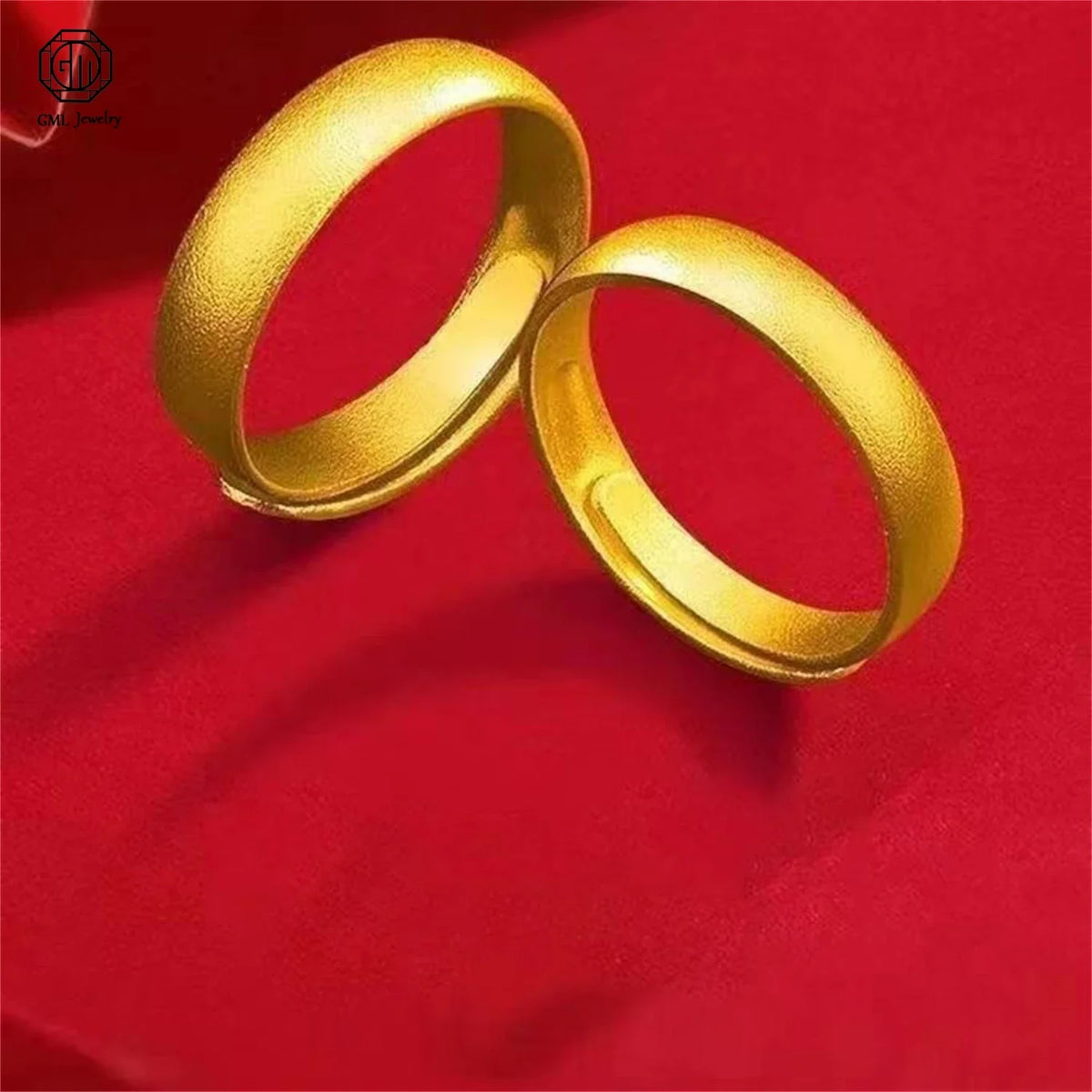 Sand Gold Adjustable Ring Matte Wide Band Openable Fade Resistant Unisex Couple Jewelry Solid Minimalist Gift