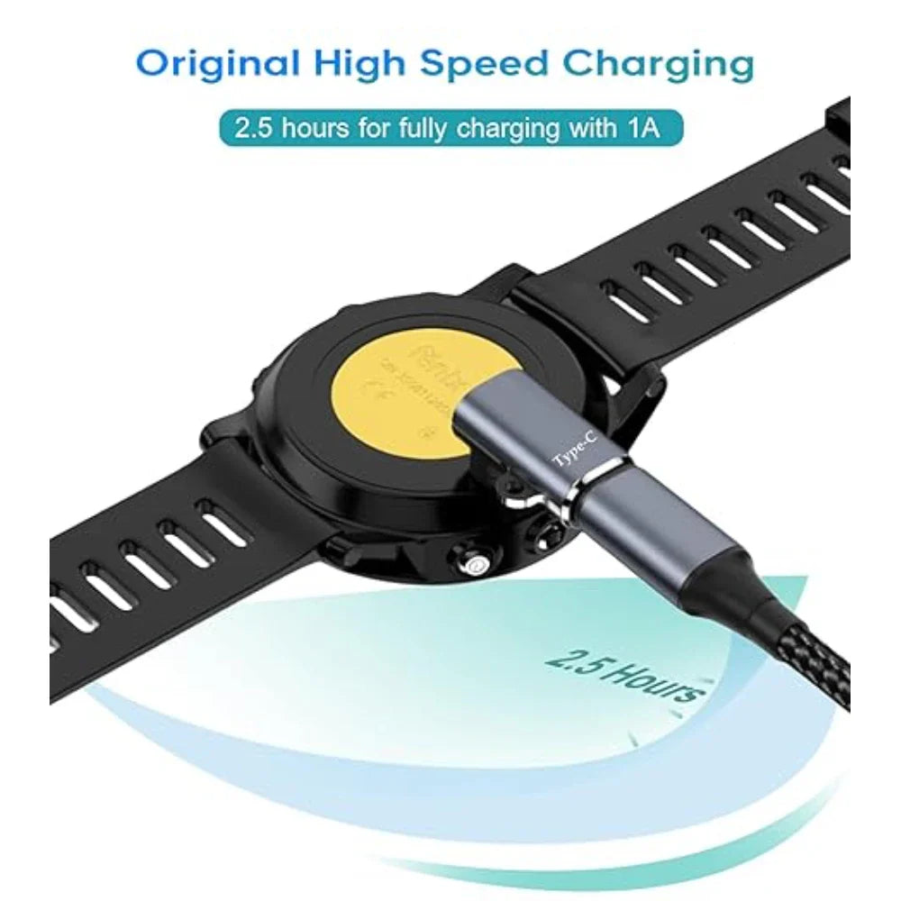 Replacement charger compatible with Garmin Forerunner 965 955 945 935 745 265 255 245 165 55 45  USB smartwatch charging cable