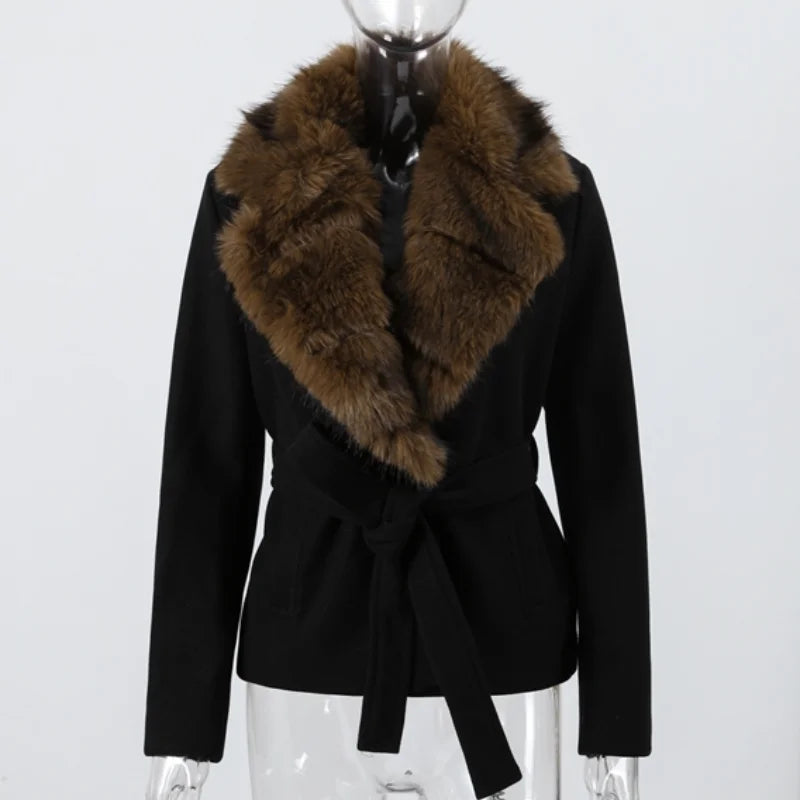 Fashion Faux Fur Patchwork Cotton Coat Women Lapel Zipper Pocket Cropped Street Warm Jacket 2026 Winter Lady Puffer Jackets New