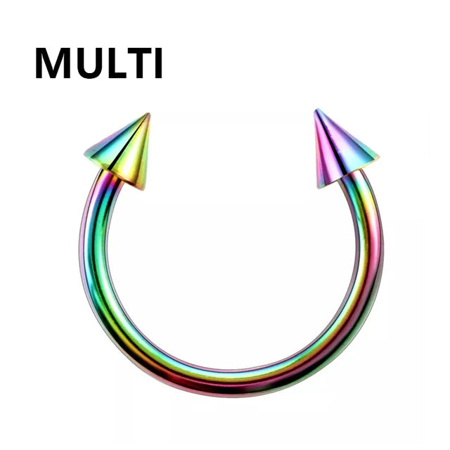 1PC metal Horseshoe Fake Nose Ring C Clip Septum Lip stainless steel Real Piercing Nose Rings Hoop For Women Men Jewelry