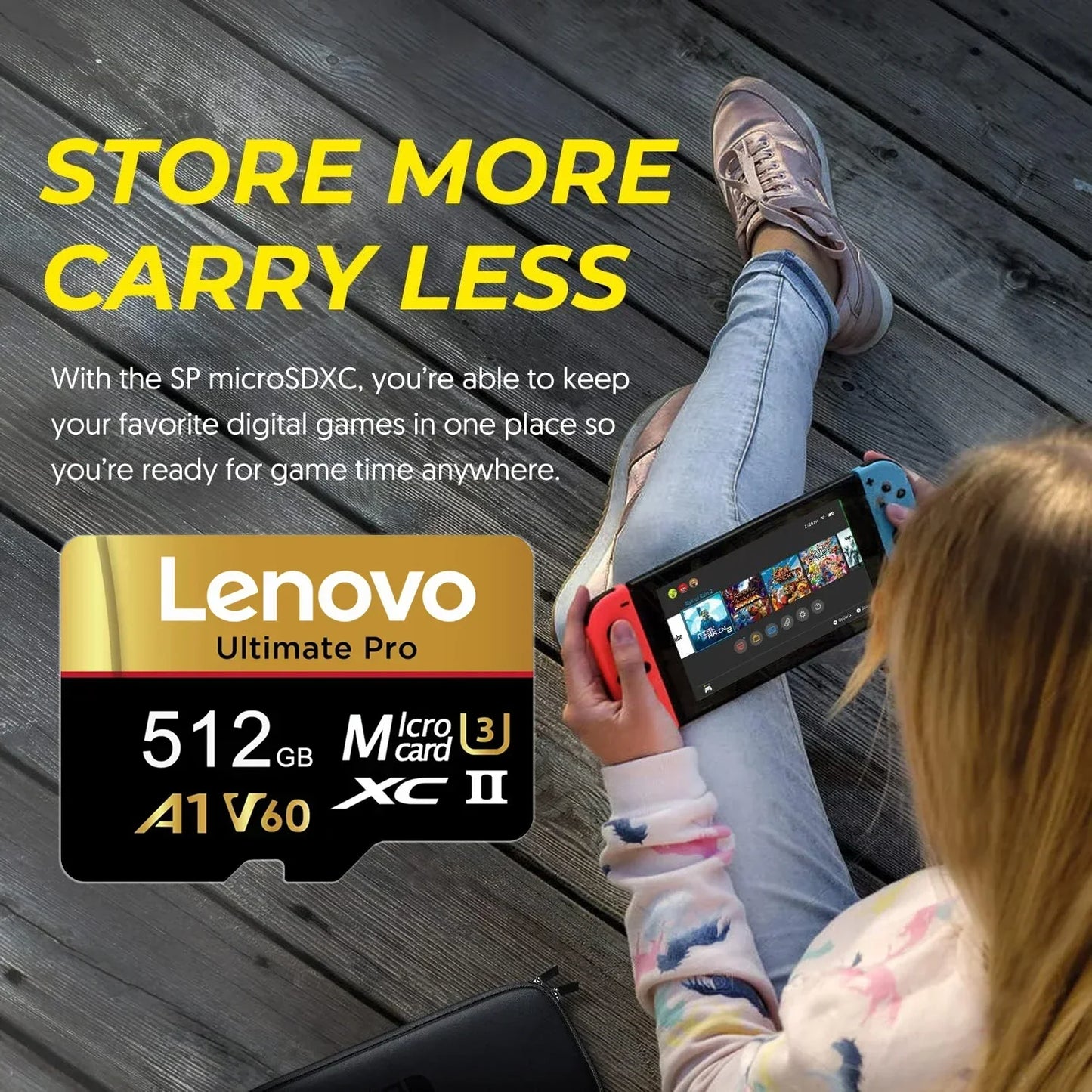 Lenovo 1TB Memory Card Stable Performance for Camera Surveillance Devices High Speed Micro TF SD Memory Card 512GB 256GB 128GB