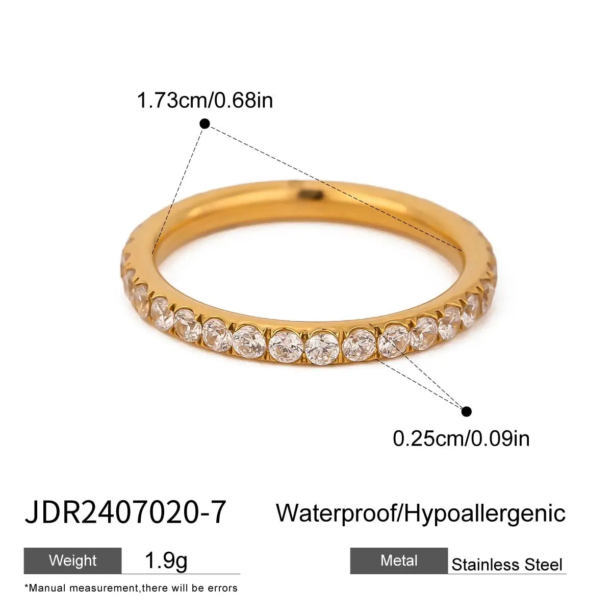 Uworld Fashion Zircon Serpentine Bracelet Ring Stainless Steel Finger Bracelet Stackable Chain Women's Accessories Party Gift