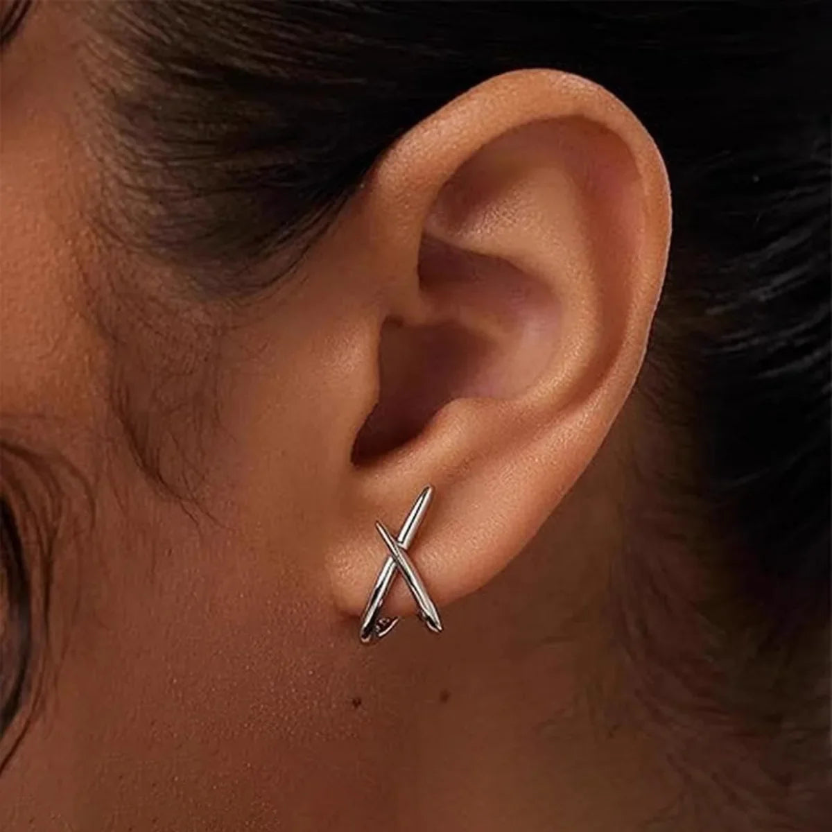 LATS Trendy Gold Color Cross Stud Earrings for Women Dainty Simple Minimalist Earring Fashion Jewelry Party Gifts Wholesale