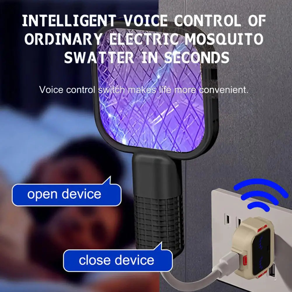 Voice Control Smart USB Socket Converter Lamp Protection Lights Switch Expansion Docking Station -English Voice Control Socket