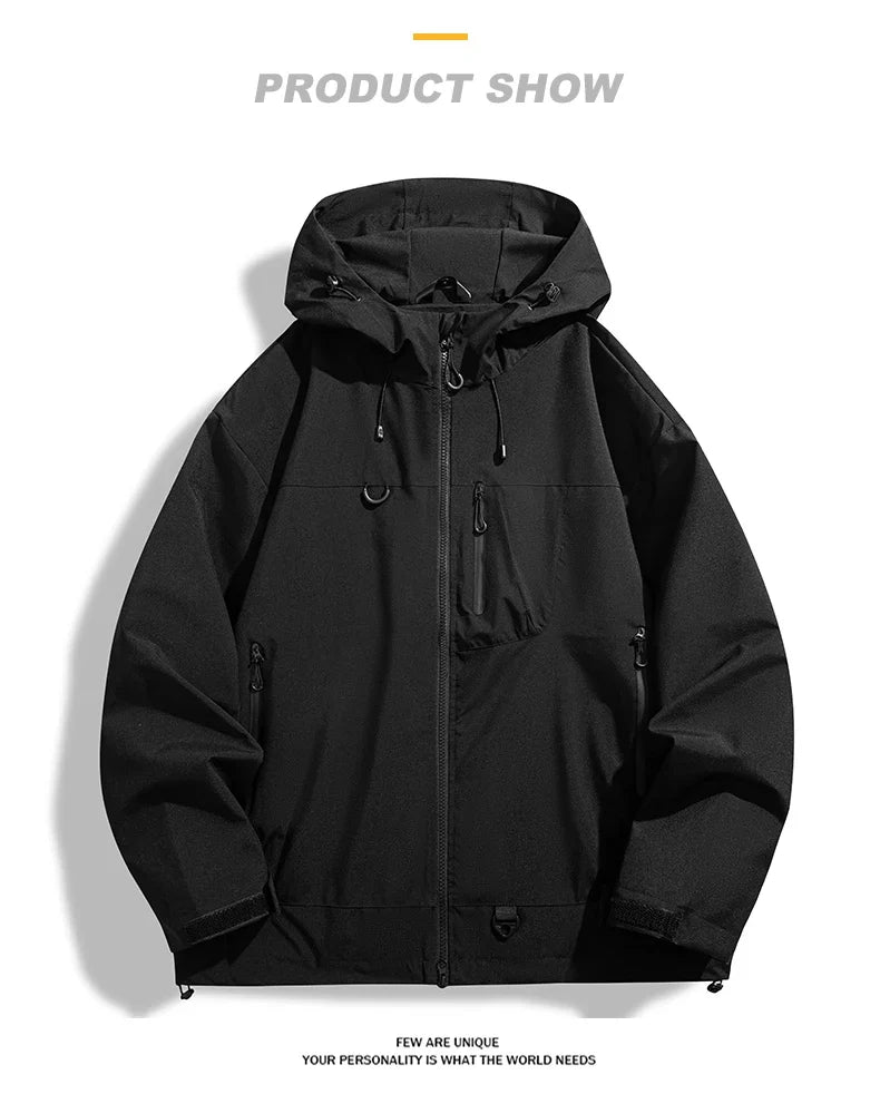JNLN Unisex Waterproof Windbreaker Outdoor Sport Windproof Single-Layer Jacket Men Women Hiking Climbing Trekking Rain Coat
