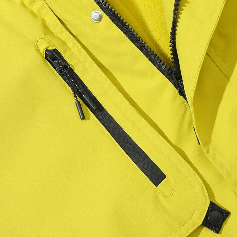 New Autumn and Winter Three in One Outdoor Jacket for Couples Warm Hooded Waterproof Two-piece Set Windbreaker Hiking Jacket