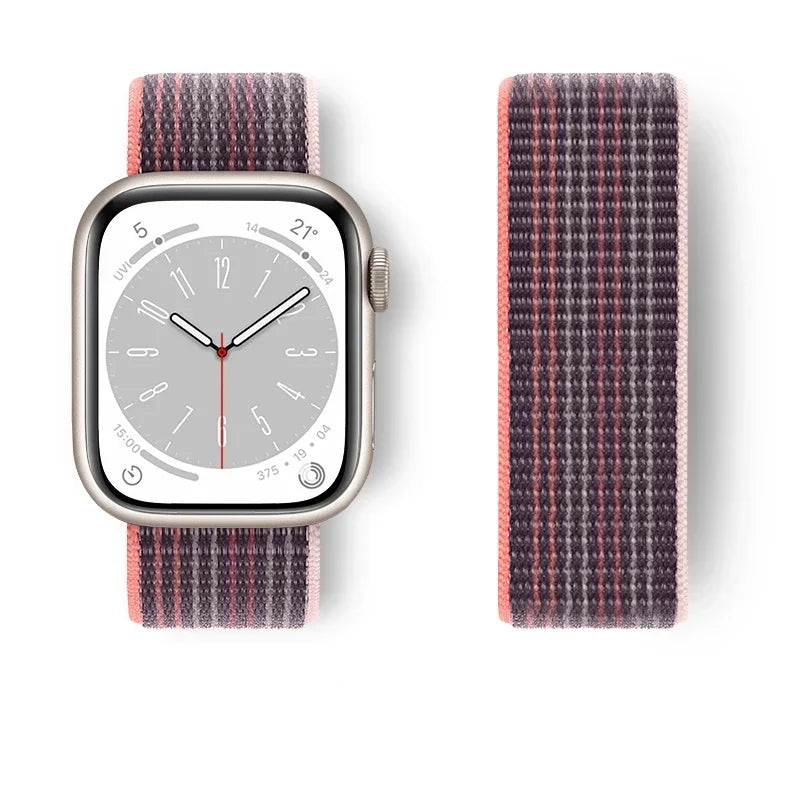 Nylon Sport loop Strap For Apple Watch Band 44mm 42/40mm 45mm  38/41mm pride Bracelet iwatch Ultra2 49mm Series 9 8 se 7 6 5 4 3