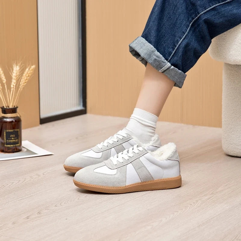 AIYUQI Women's Sneakers 2026 New Genuine Leather Ladies Moral Training Shoes Casual Spring Flat Shoes Women