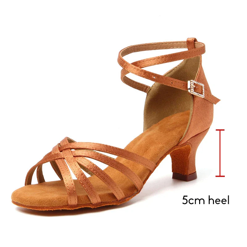 Latin Dance Shoes Women Suede Soles Tango Indood Dancing Shoes Cuban Heels Party High Heel Ballroom Dance Shoes Wholesale