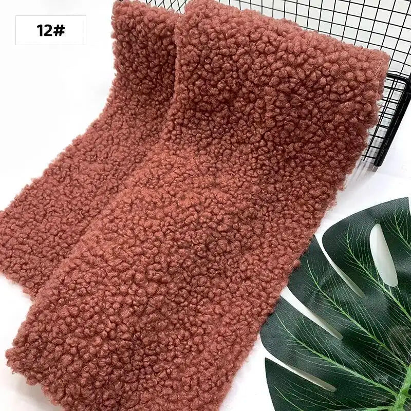 New Teddy Velvet Curled Plush 45x50cm Home Lamb Plush Fabric Soft Artificial Fur Polyester Fiber Mink Fabric DIY Plush Doll