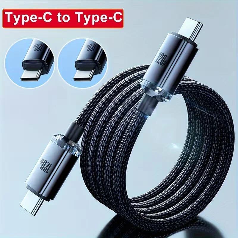 120W Fast Charge Cable PD Quick Charging High Quality USB C TO USB Type C Cable For iPhone Xiaomi 17 Plus Pro Max Samsung S24